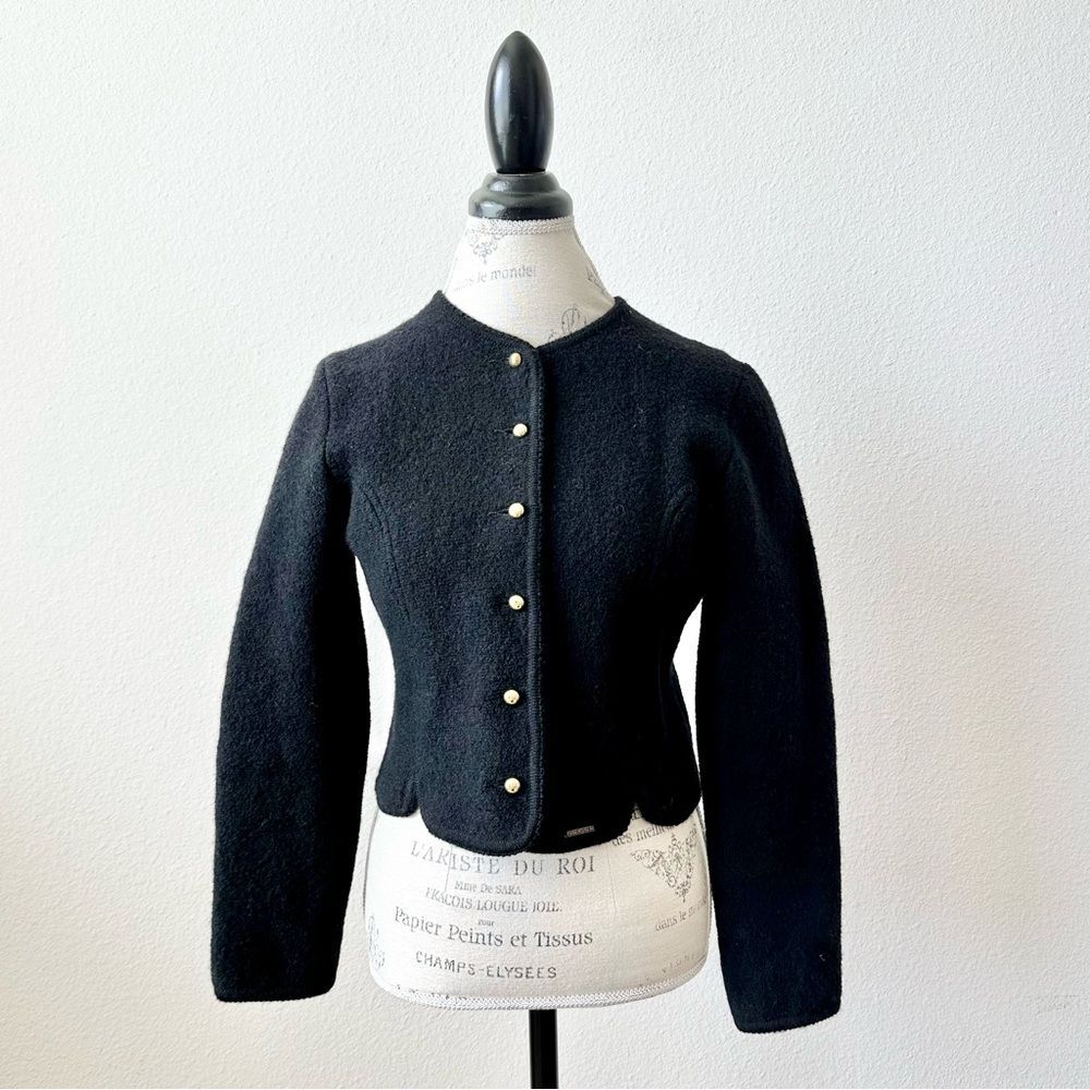 Vintage Geiger Tyrol Wool Jacket in Black Size 40 Medium